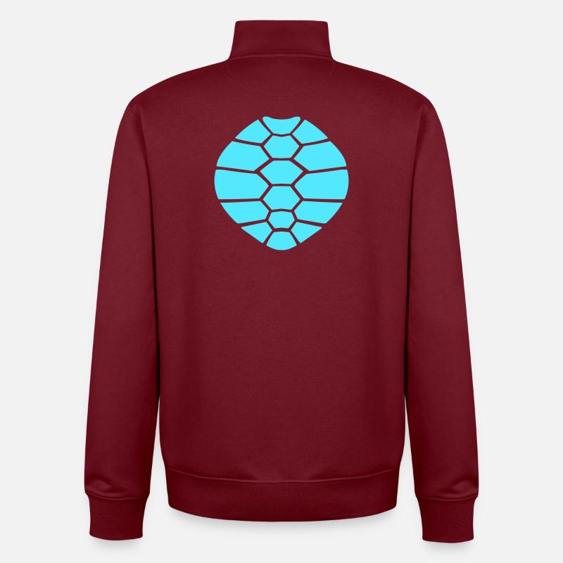 Turtle shell pattern turtle icon cool - Unisex Organic Zip Sweatshirt by Stanley/Stella - burgundy