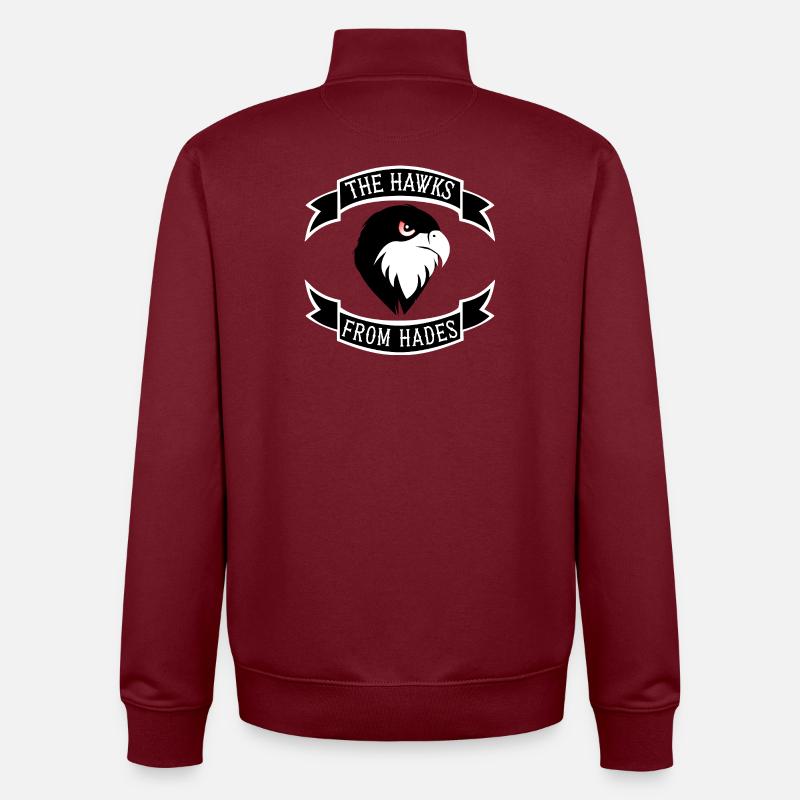 Écusson de l’épervier d’Hadès - Sweat zippé unisexe en coton bio Stanley/Stella - bordeaux