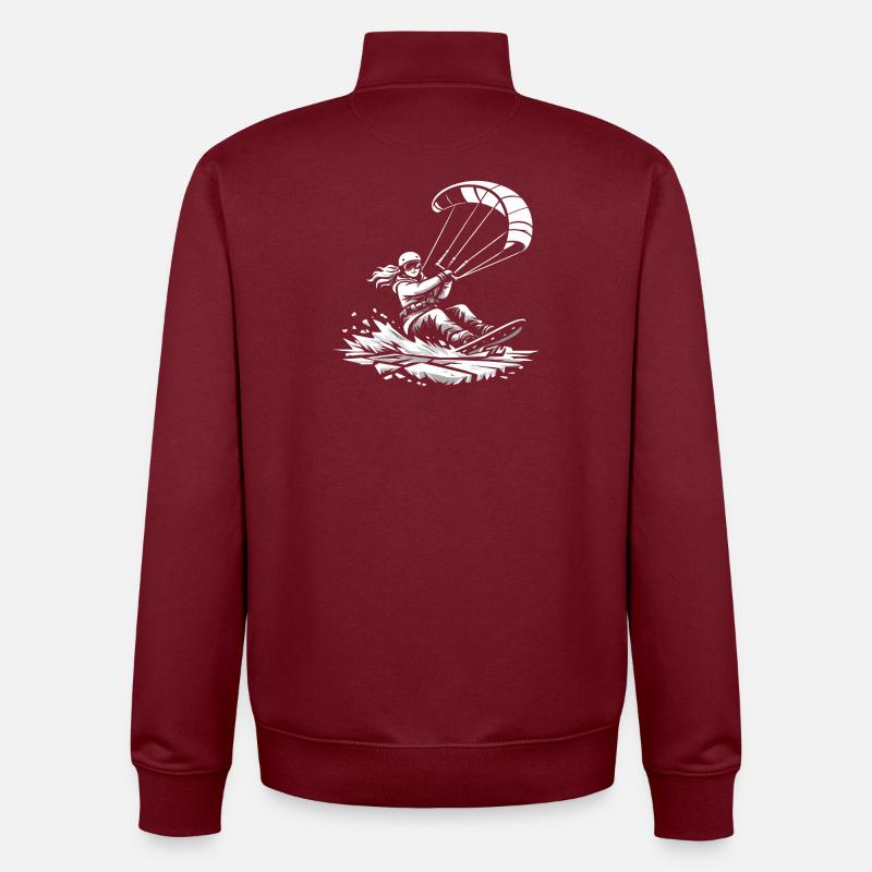 WINTER KITE SURFING - Unisex Organic Zip Sweatshirt von Stanley/Stella - Burgunderrot