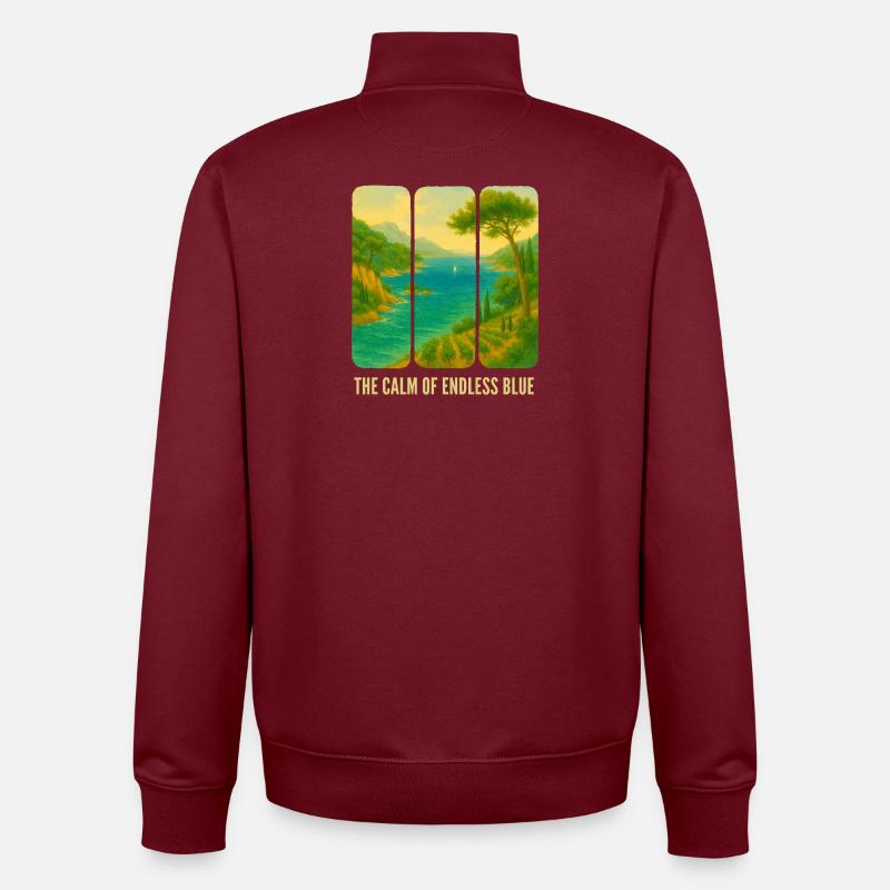 Die Ruhe des blauen Horizonts - Unisex Organic Zip Sweatshirt von Stanley/Stella - Burgunderrot