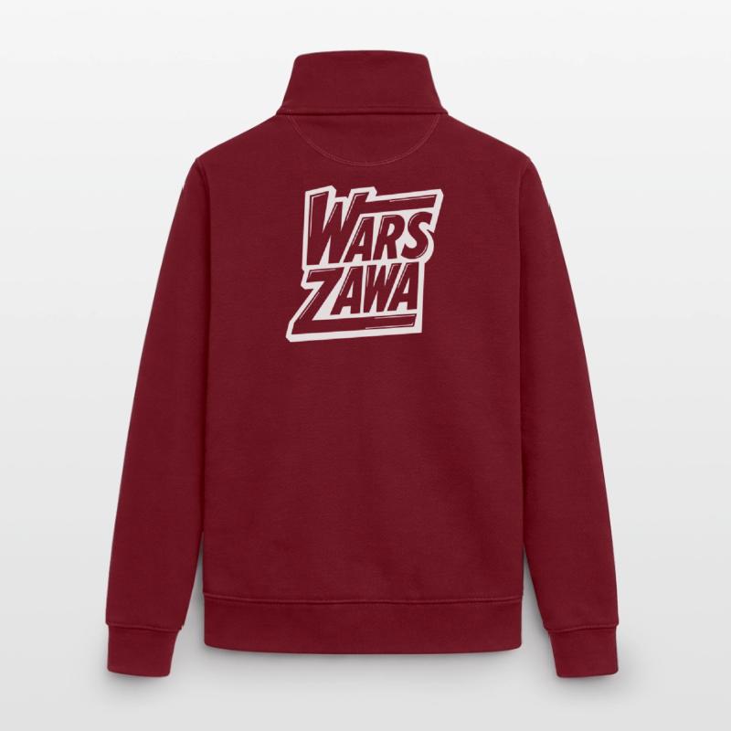 Varsovie, logo de Varsovie Sweat zippé unisexe en coton bio Stanley/Stella