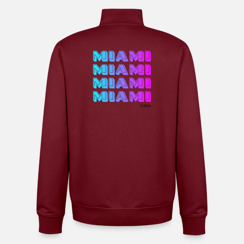 Miami Neon Gradient Pattern - Unisex Organic Zip Sweatshirt by Stanley/Stella - burgundy