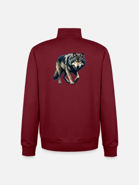 Loup - Sweat zippé unisexe en coton bio Stanley/Stella - bordeaux
