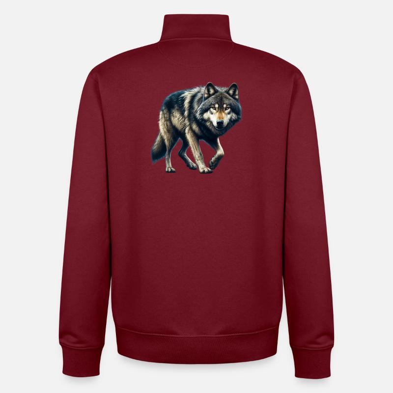 Wolf - Unisex Organic Zip Sweatshirt von Stanley/Stella - Burgunderrot