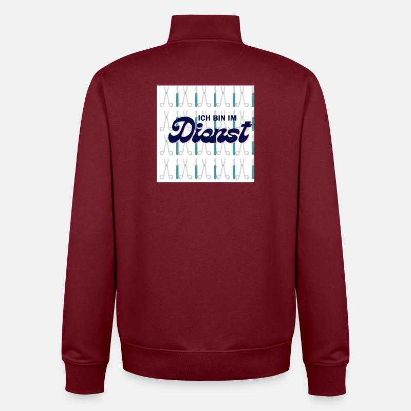 Ich bin im Dienst ! - Unisex Organic Zip Sweatshirt von Stanley/Stella - Burgunderrot