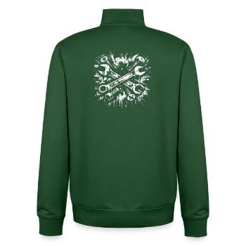 Conception de clé à molette Tool Grunge - Sweat zippé unisexe en coton bio Stanley/Stella - vert bouteille - Dos - AI Model Male 185 dark (185cm)