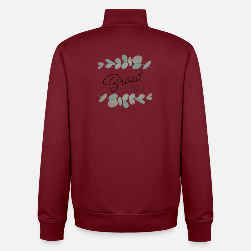 Braut 2022 Eukalyptus - Unisex Organic Zip Sweatshirt von Stanley/Stella - Burgunderrot