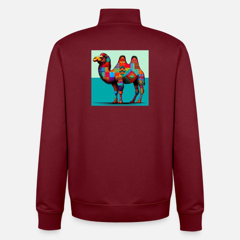 Kamel - Unisex Organic Zip Sweatshirt von Stanley/Stella - Burgunderrot