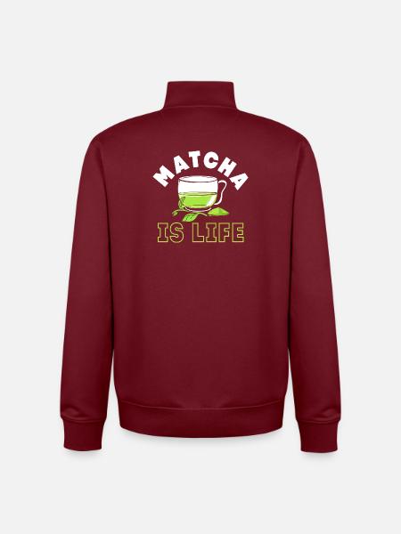 Matcha tea - Unisex Organic Zip Sweatshirt by Stanley/Stella - burgundy