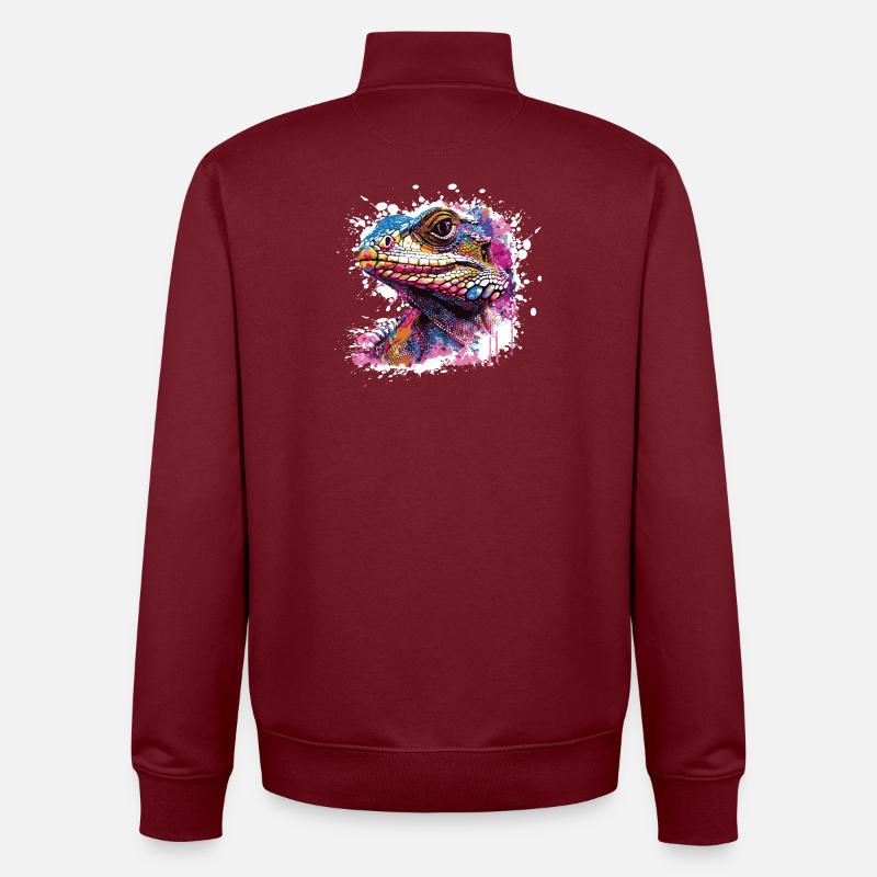 Lizard Graffiti - Unisex Organic Zip Sweatshirt by Stanley/Stella - burgundy
