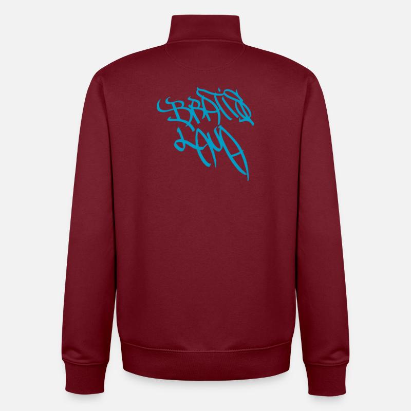 Lettrage de graffiti urbain à Bratislava - Sweat zippé unisexe en coton bio Stanley/Stella - bordeaux