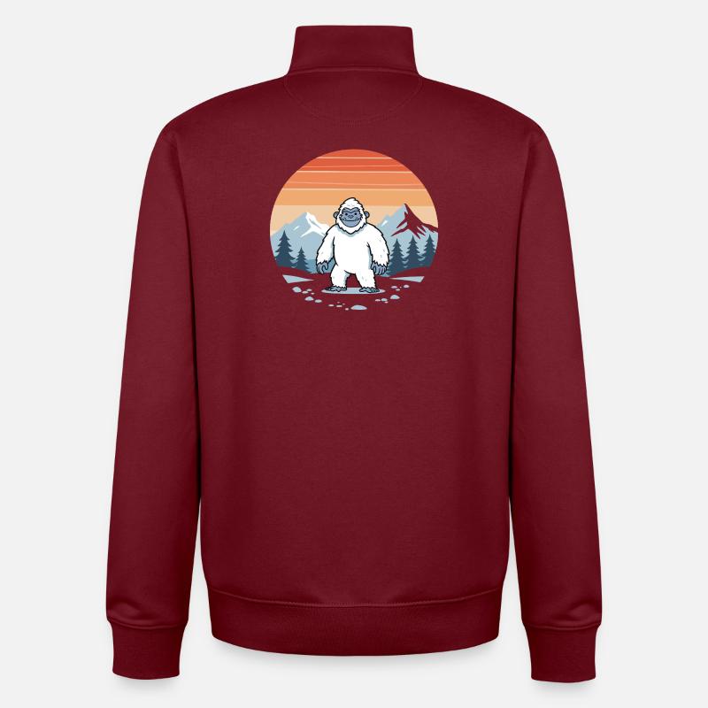 Winter-Yeti am Eispanorama - Unisex Organic Zip Sweatshirt by Stanley/Stella - burgundy