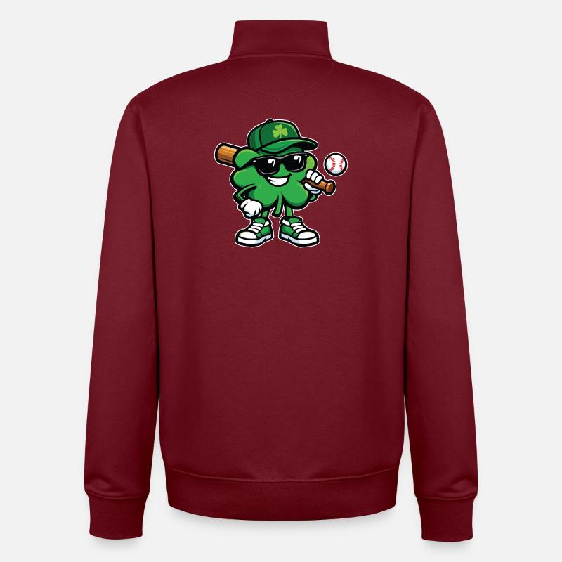Baseball Shamrock St Patrick’s Irish - Sweat zippé unisexe en coton bio Stanley/Stella - bordeaux