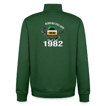 1982 anniversaire 1982 né en 1982 anniversaire - Sweat zippé unisexe en coton bio Stanley/Stella - vert bouteille - Dos - AI Model Male 185 dark (185cm)