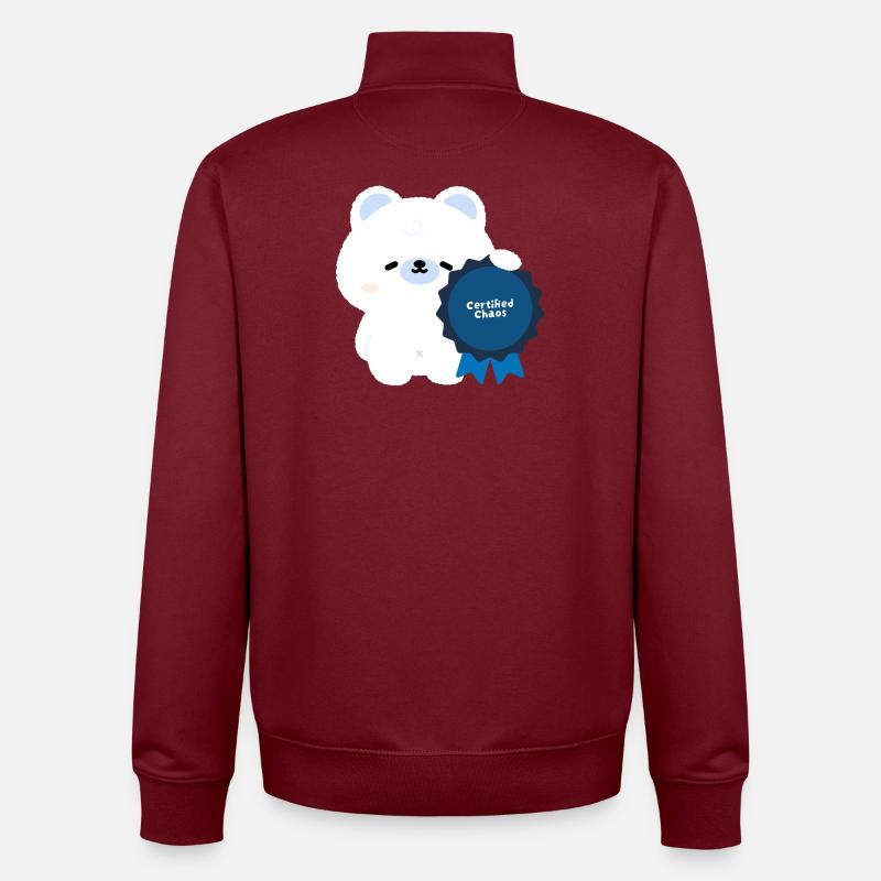 Zertifizierter Chaos-Eisbär - Unisex Organic Zip Sweatshirt von Stanley/Stella - Burgunderrot