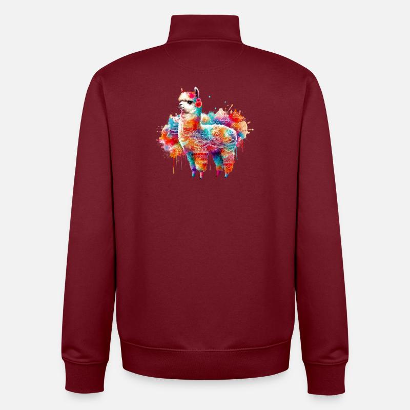 Alpaca - Unisex Organic Zip Sweatshirt by Stanley/Stella - burgundy