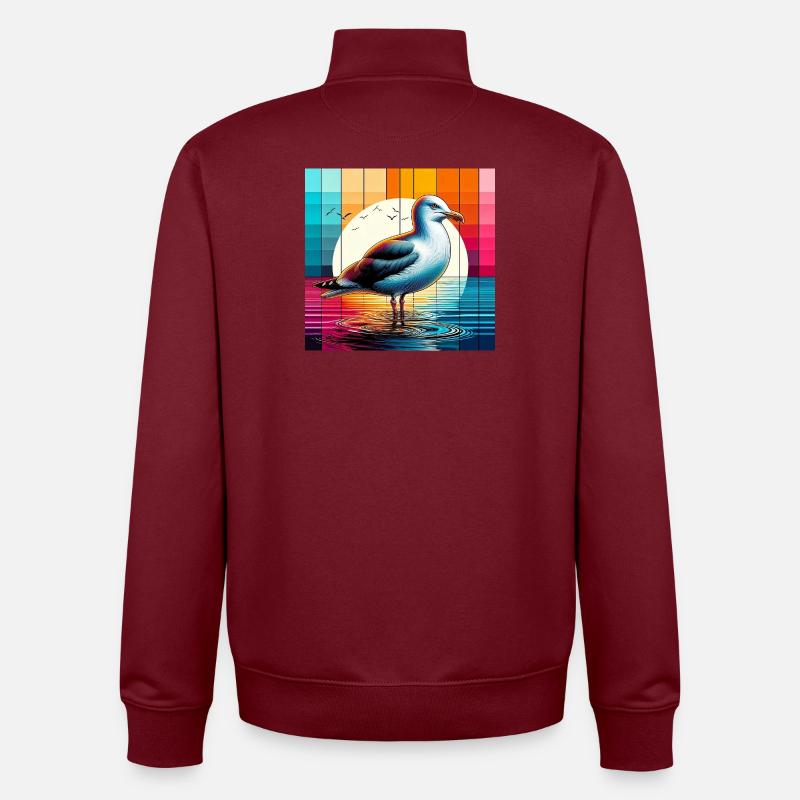 Möwe - Unisex Organic Zip Sweatshirt von Stanley/Stella - Burgunderrot