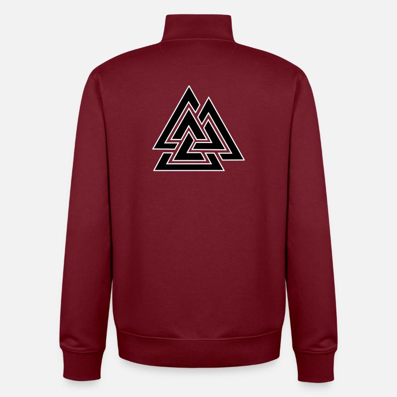 Dreiecksverschlungenes Muster - Unisex Organic Zip Sweatshirt von Stanley/Stella - Burgunderrot
