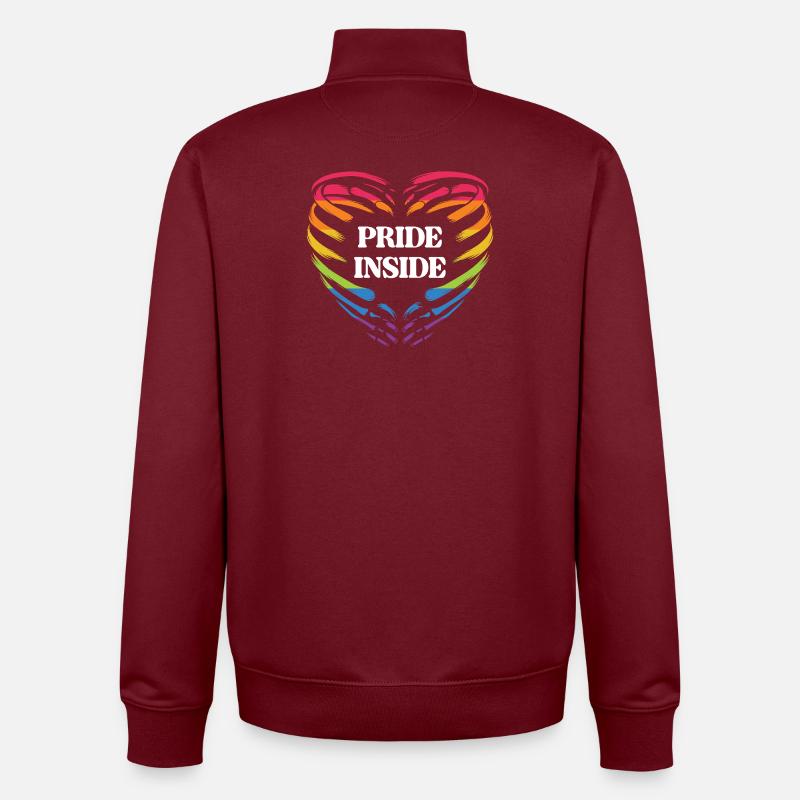 LGBT Pride Month - Pride Inside - Unisex Organic Zip Sweatshirt by Stanley/Stella - burgundy