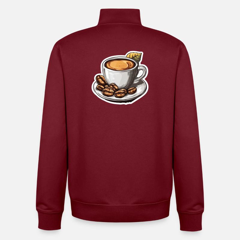 Kaffee - Unisex Organic Zip Sweatshirt von Stanley/Stella - Burgunderrot