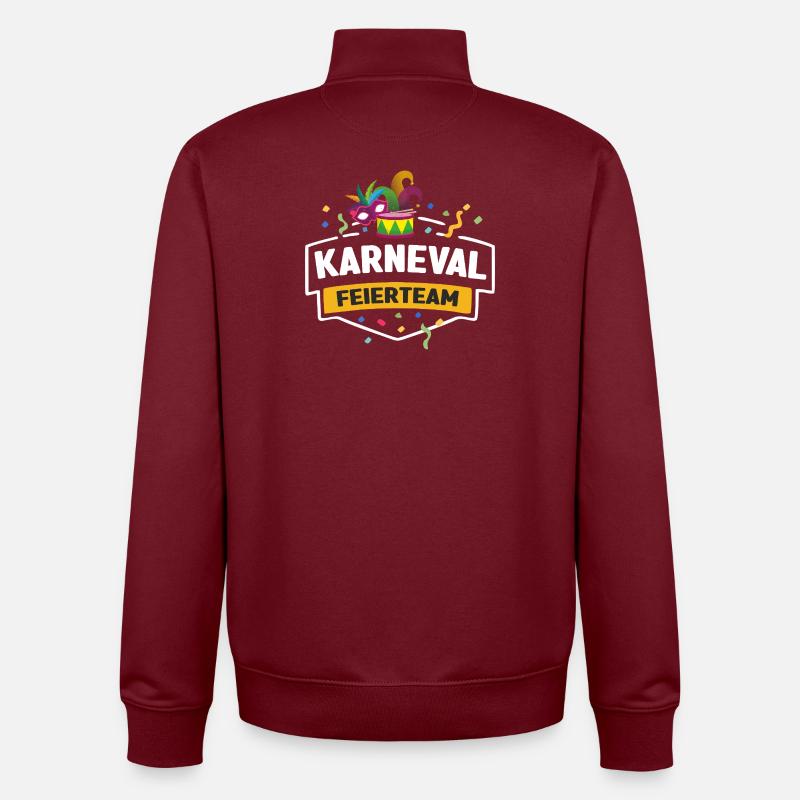 Karneval Feierteam Masken Drum - Unisex Organic Zip Sweatshirt von Stanley/Stella - Burgunderrot