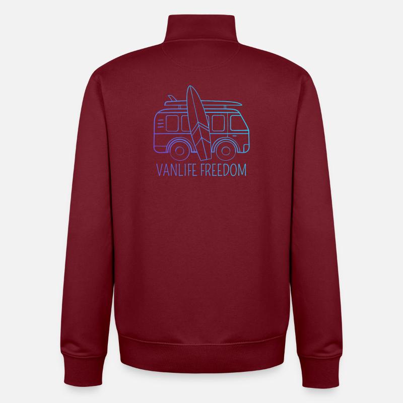 Vanlife_Freedom - Sweat zippé unisexe en coton bio Stanley/Stella - bordeaux