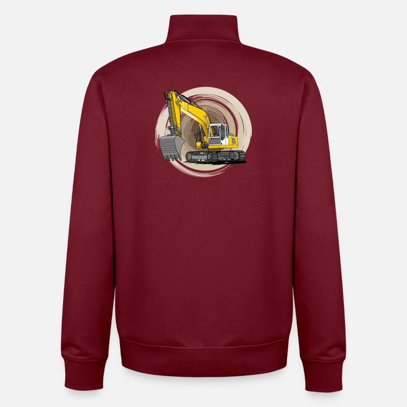 Bagger, Löffelbagger - Unisex Organic Zip Sweatshirt von Stanley/Stella - Burgunderrot