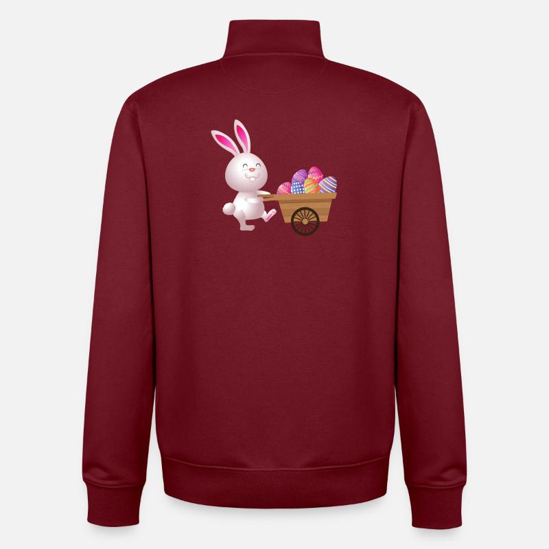pâques, easter, fêtes de pâques - Sweat zippé unisexe en coton bio Stanley/Stella - bordeaux