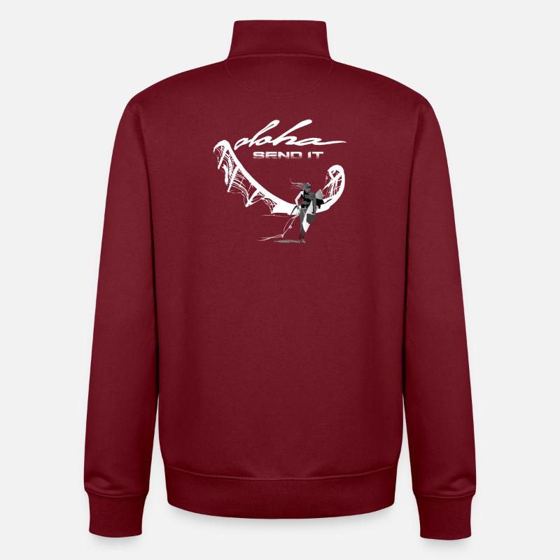 Envoyez-le Kitesurfeur - Sweat zippé unisexe en coton bio Stanley/Stella - bordeaux