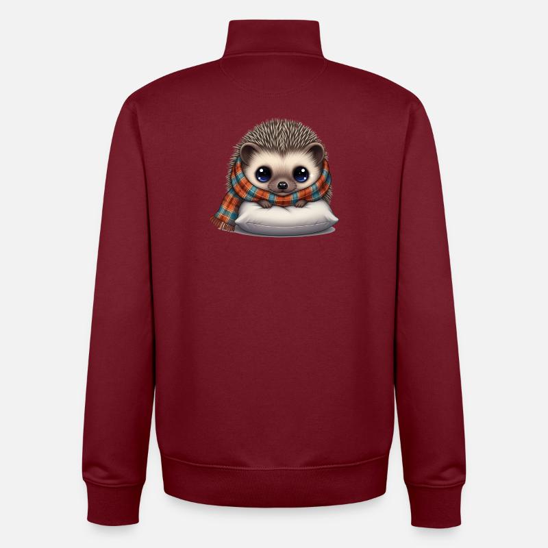 Hérisson câlin avec écharpe - Sweat zippé unisexe en coton bio Stanley/Stella - bordeaux