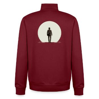 Pfad des Vaters - Unisex Organic Zip Sweatshirt von Stanley/Stella - Burgunderrot - Hinten - AI Model Male 185 dark (185cm)