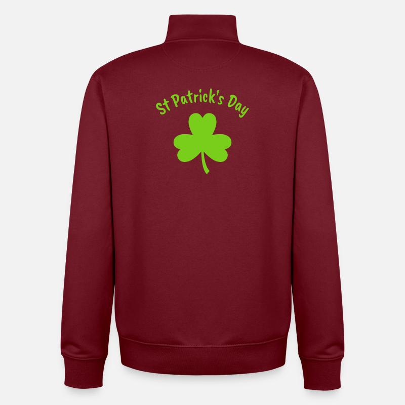 Saint-Patrick - Sweat zippé unisexe en coton bio Stanley/Stella - bordeaux
