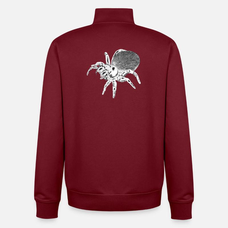 Araignée - Insecte - Sweat zippé unisexe en coton bio Stanley/Stella - bordeaux