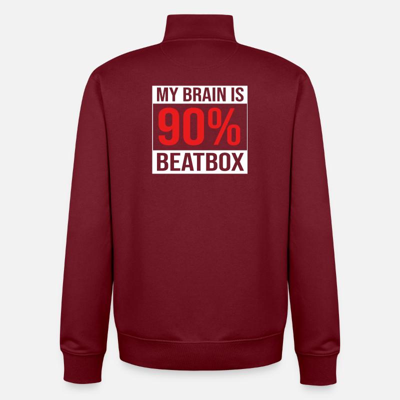 Boîte à rythmes - Sweat zippé unisexe en coton bio Stanley/Stella - bordeaux