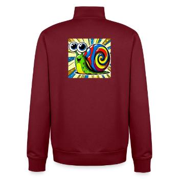 Snail - Unisex Organic Zip Sweatshirt by Stanley/Stella - burgundy - Back - AI Model Male 185 dark (185cm)