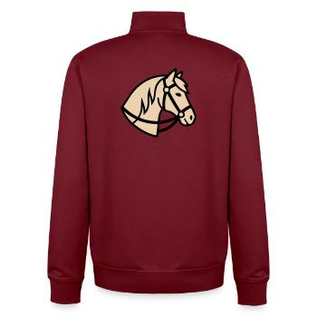 Pony Kopf Pferd Züchter Logo - Unisex Organic Zip Sweatshirt von Stanley/Stella - Burgunderrot - Hinten - AI Model Male 185 dark (185cm)