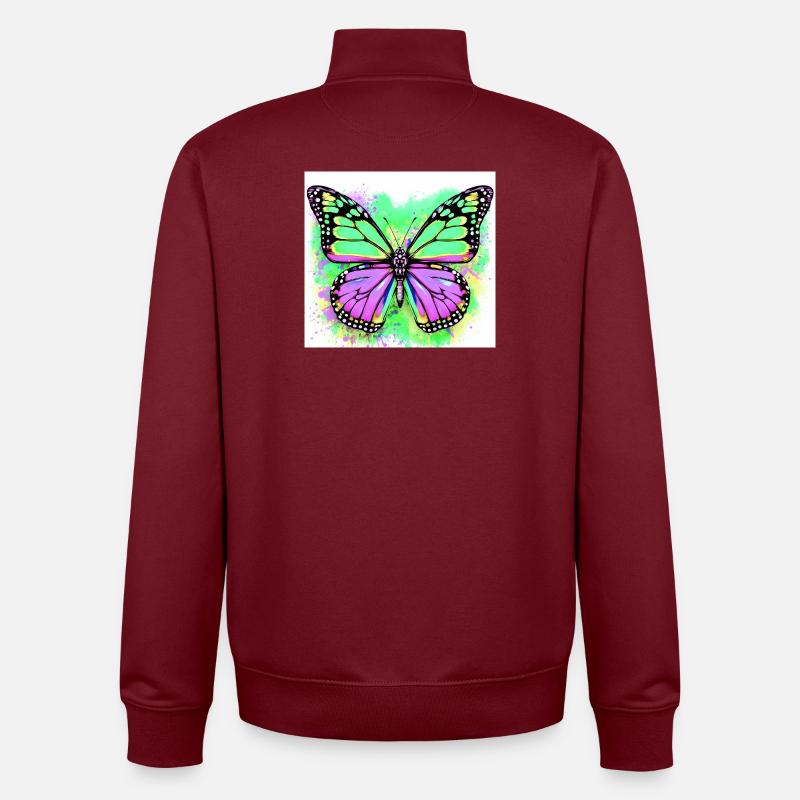 papillon - Sweat zippé unisexe en coton bio Stanley/Stella - bordeaux
