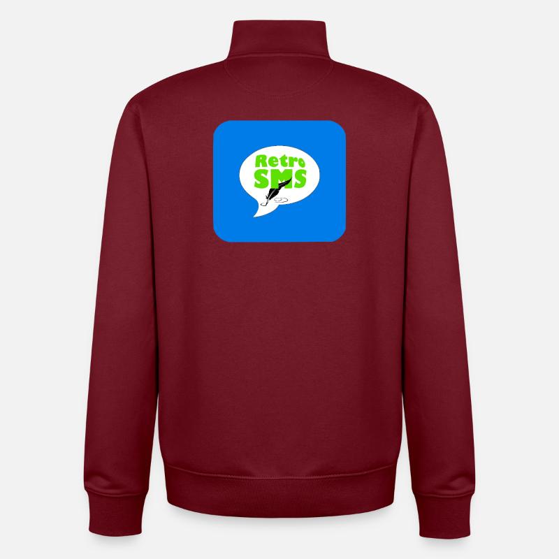 Rétro SMS - Sweat zippé unisexe en coton bio Stanley/Stella - bordeaux