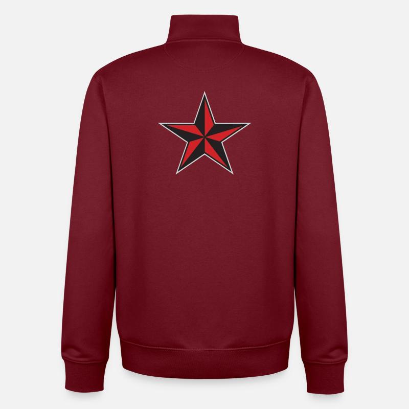 Seestern - Unisex Organic Zip Sweatshirt von Stanley/Stella - Burgunderrot