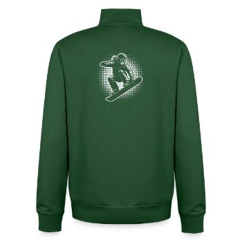 Snowboard Halftone Action - Unisex Organic Zip Sweatshirt by Stanley/Stella - bottle green - Back - AI Model Male 185 dark (185cm)