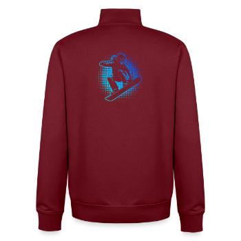 Demi-tons de snowboardeur néon - Sweat zippé unisexe en coton bio Stanley/Stella - bordeaux - Dos - AI Model Male 185 dark (185cm)