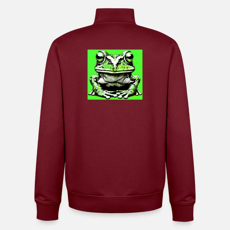 grenouille - Sweat zippé unisexe en coton bio Stanley/Stella - bordeaux