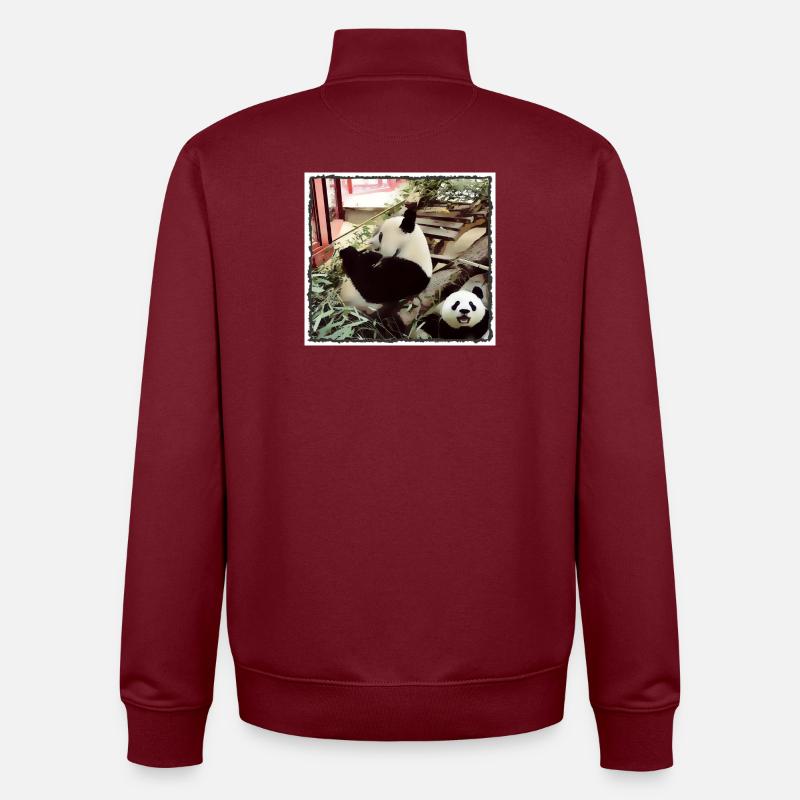 Panda mode on - Unisex Organic Zip Sweatshirt by Stanley/Stella - burgundy