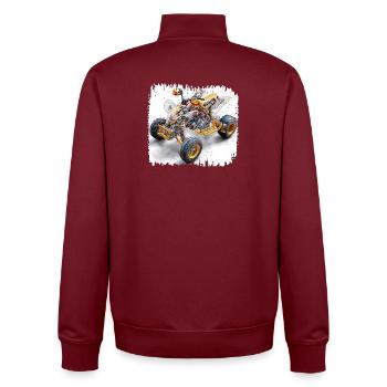 Quad-Bike CAD-Blaupause Design - Unisex Organic Zip Sweatshirt von Stanley/Stella - Burgunderrot - Hinten - AI Model Male 185 dark (185cm)