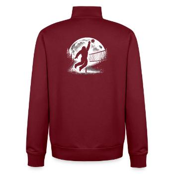 Volley-ball Bigfoot - Sweat zippé unisexe en coton bio Stanley/Stella - bordeaux - Dos - AI Model Male 185 dark (185cm)