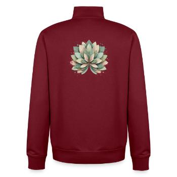 Rosette succulente pastel - Sweat zippé unisexe en coton bio Stanley/Stella - bordeaux - Dos - AI Model Male 185 dark (185cm)