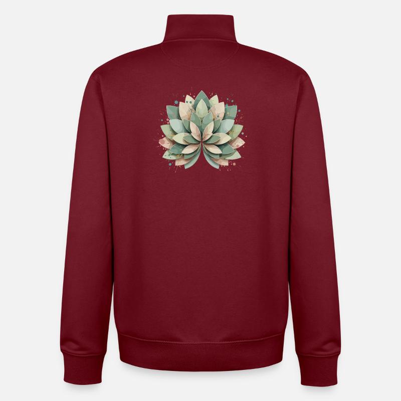 Rosette succulente pastel - Sweat zippé unisexe en coton bio Stanley/Stella - bordeaux