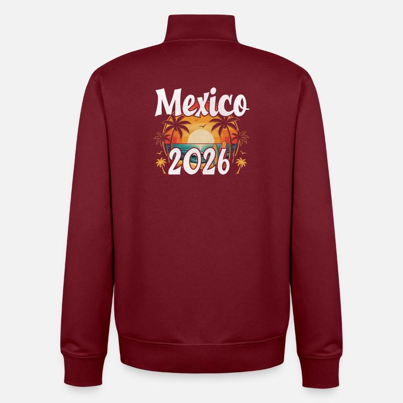 Mexiko 2026 - Unisex Organic Zip Sweatshirt von Stanley/Stella - Burgunderrot