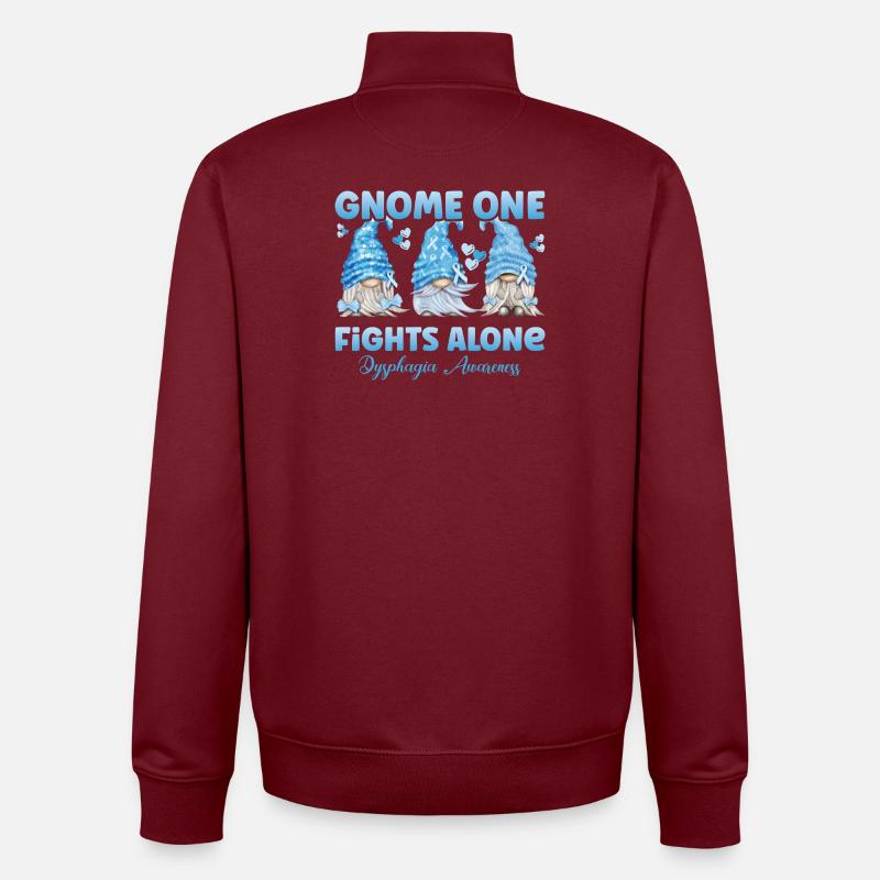 Gnome Light Blue Swallowing Difficulties - Unisex Organic Zip Sweatshirt by Stanley/Stella - burgundy