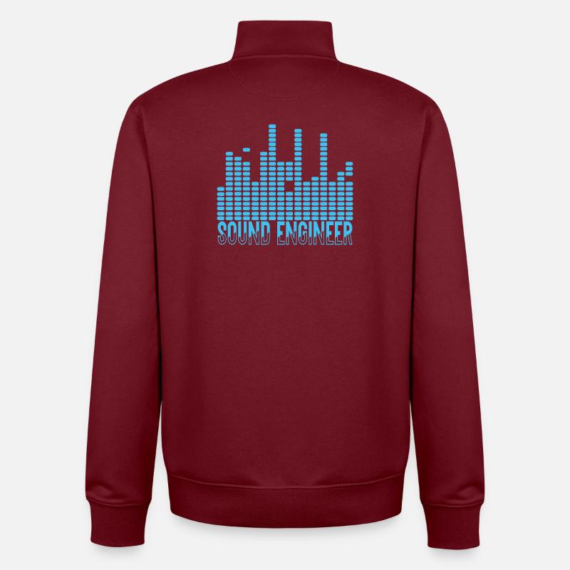 Conception d’ondes d’ingénieur du son - Sweat zippé unisexe en coton bio Stanley/Stella - bordeaux